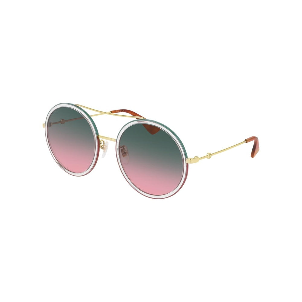 Lunettes de soleil Gucci GG0061S 001 Ronde Bande Web Vert-Rouge - Vue 2